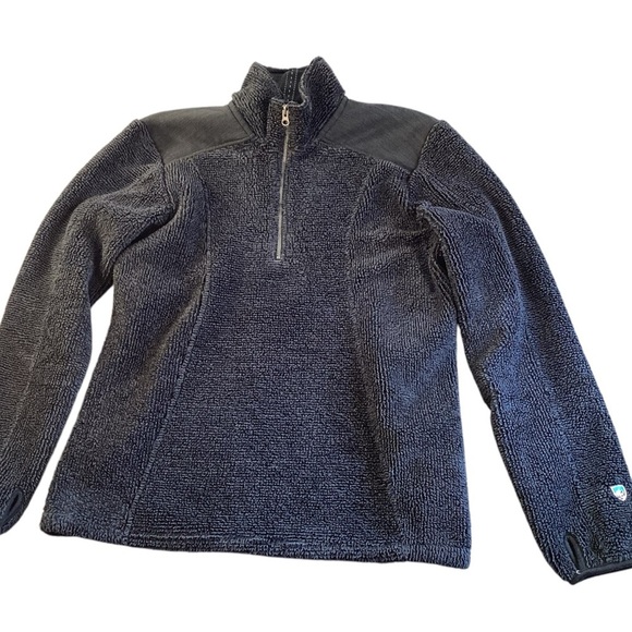 Kuhl Women’s Half Zip Pullover Sherpa Thumb Hole Sleeves, Dark Grey - Large 16F - Picture 2 of 13